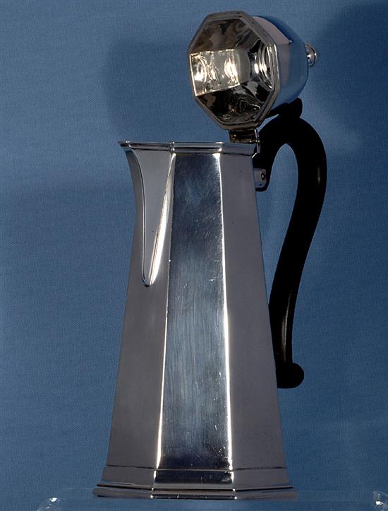 A George V early 18th century style silver coffee pot, by Goldsmiths & Silversmiths Co Ltd, height 297mm gross eight 28oz/793grms